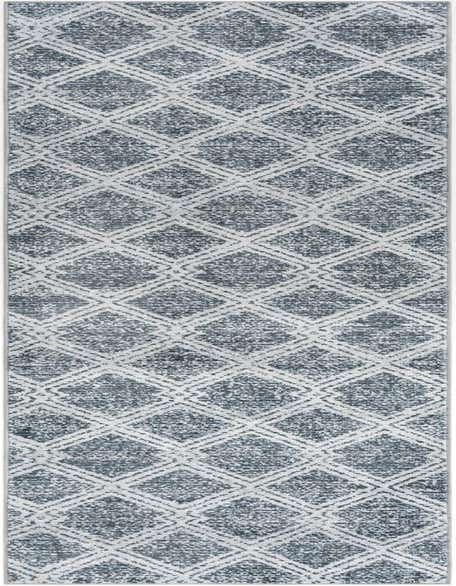 A 12 ft runner rug with a modern geometric pattern in shades of ivory and cream, ideal for a hallway.