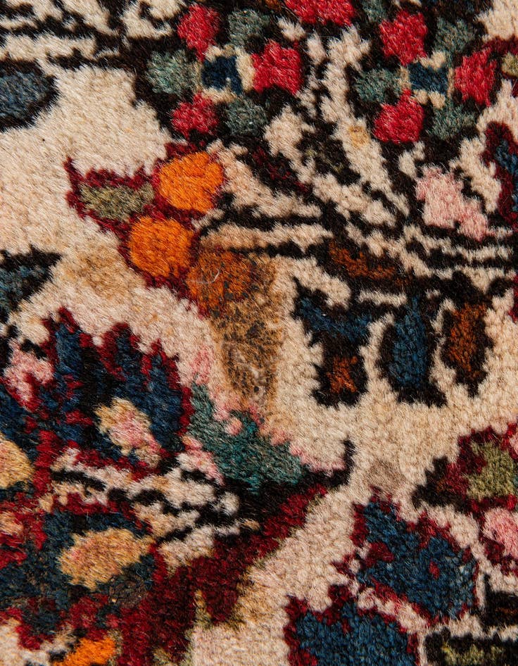 Detail image of  2' 1 x 4'  Hand Knotted Kashan Wool Runner Rug