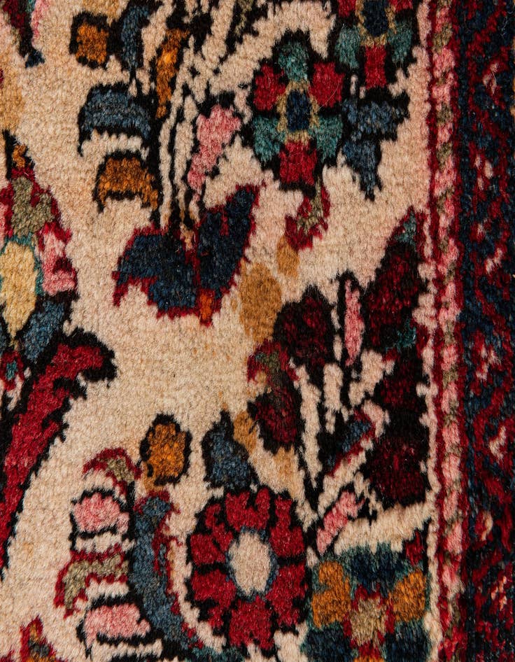 Detail image of  2' 1 x 4'  Hand Knotted Kashan Wool Runner Rug