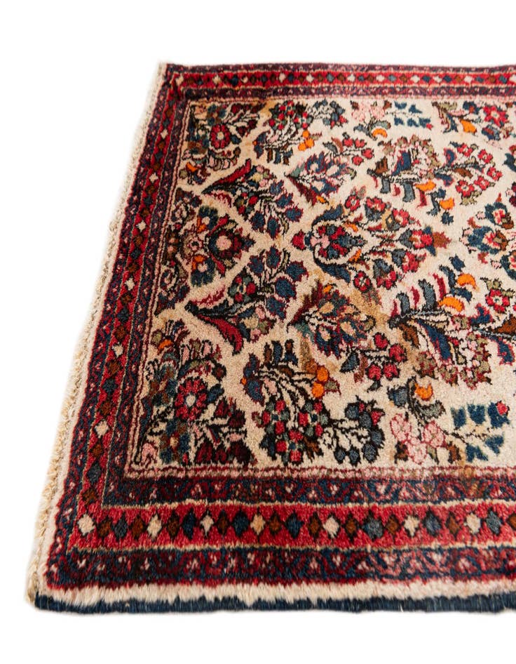 Detail image of  2' 1 x 4'  Hand Knotted Kashan Wool Runner Rug