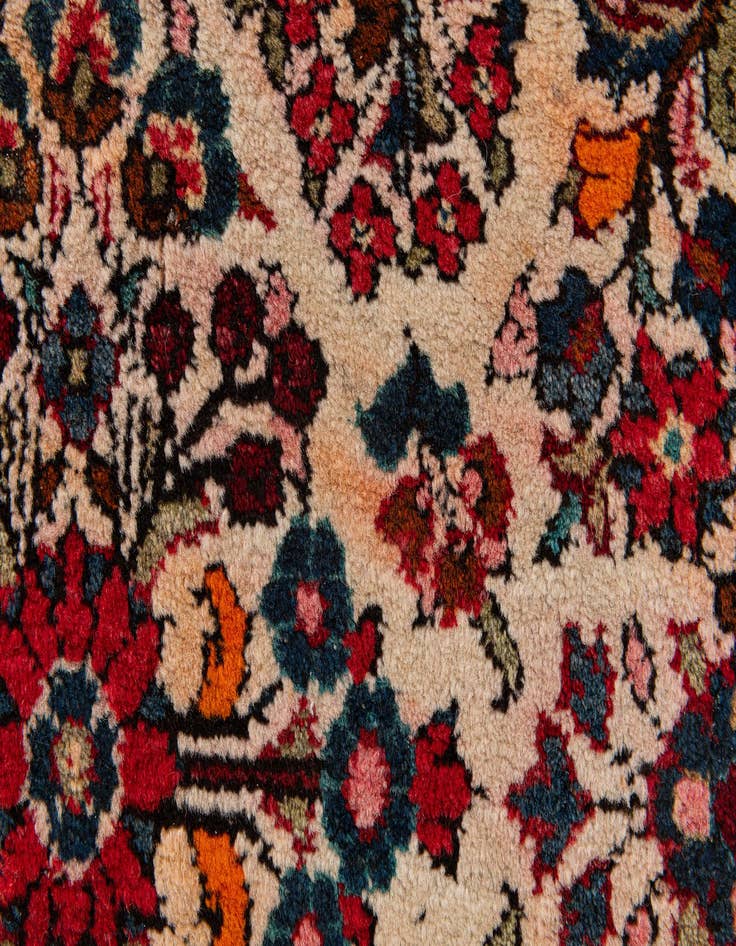 Detail image of  2' 1 x 4'  Hand Knotted Kashan Wool Runner Rug