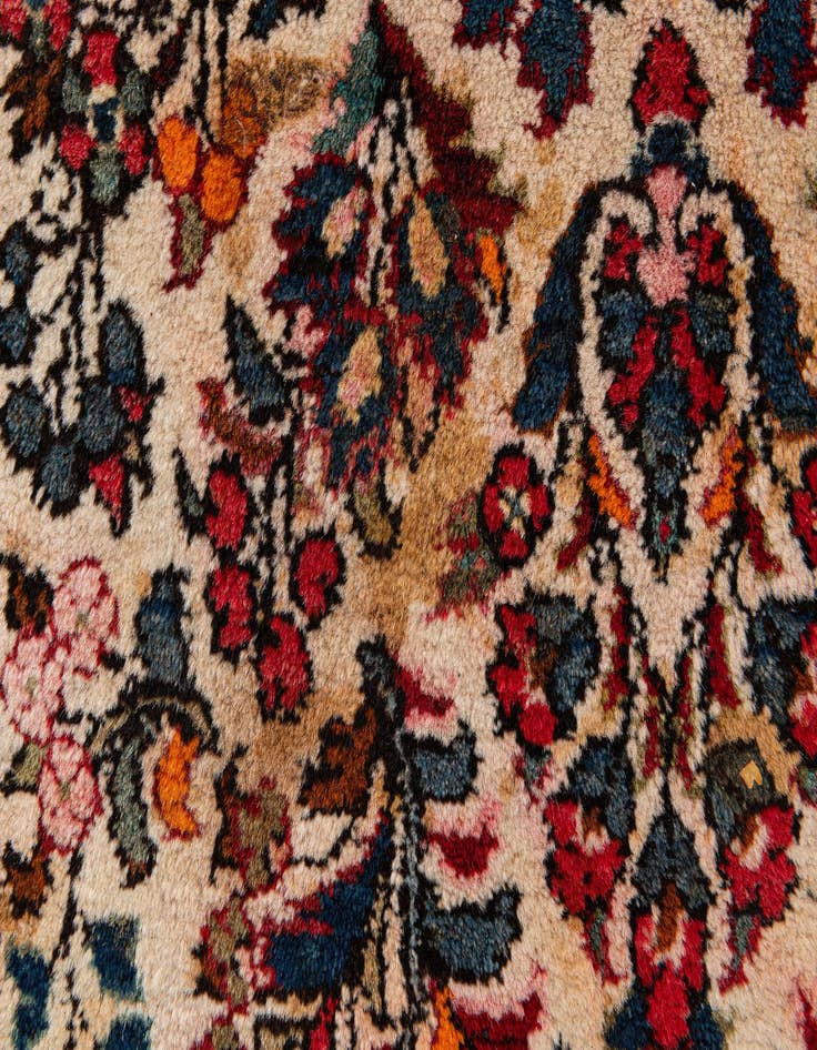 Detail image of  2' 1 x 4'  Hand Knotted Kashan Wool Runner Rug