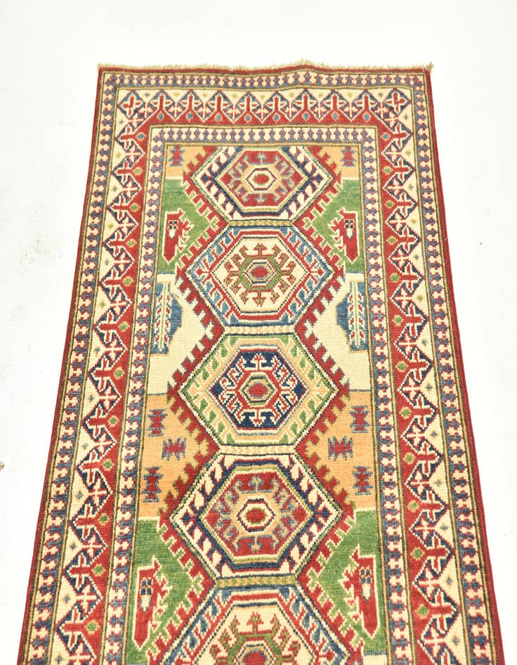 Detail image of  2' 9 x 10'  Hand Knotted Kazak Runner Rug
