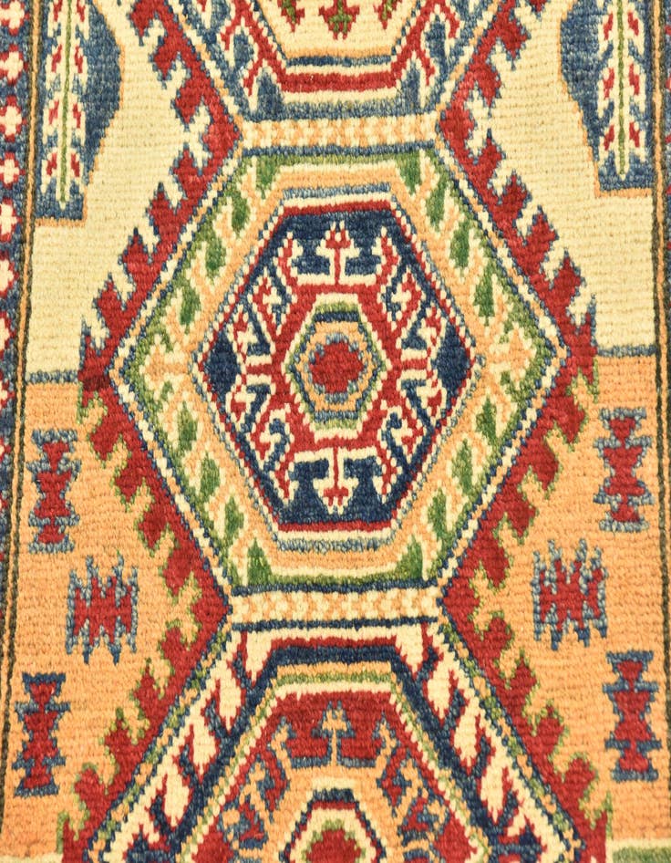 Detail image of  2' 9 x 10'  Hand Knotted Kazak Runner Rug