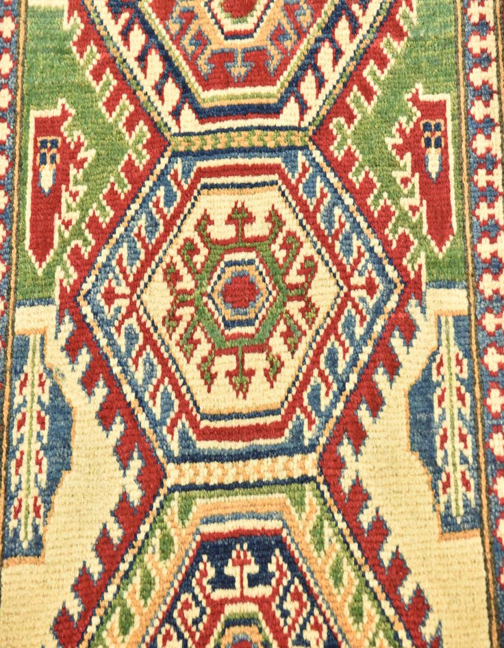 Detail image of  2' 9 x 10'  Hand Knotted Kazak Runner Rug