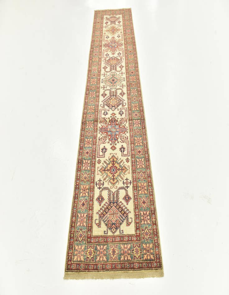 Detail image of  2' 8 x 9' 10  Hand Knotted Kazak Oriental Runner Rug