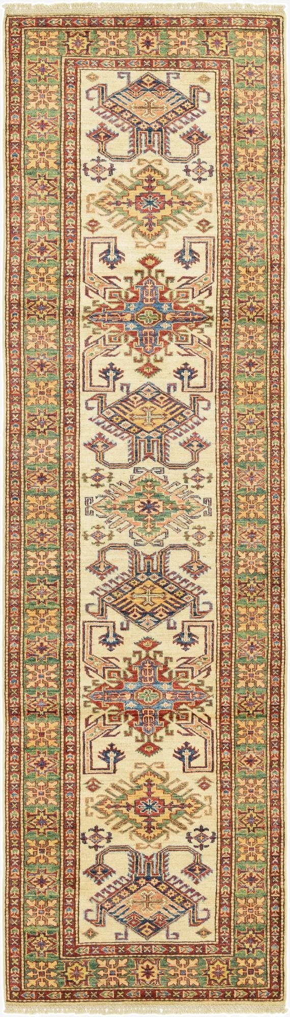  2' 7 x 9' 9  Hand Knotted Kazak Oriental Runner Rug