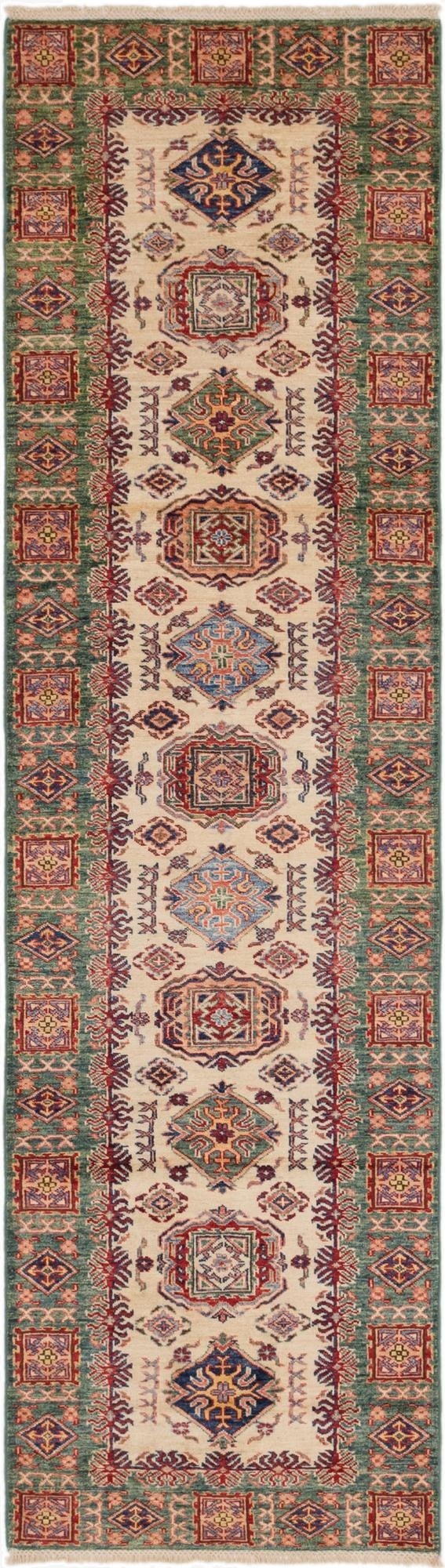  2' 8 x 9' 8  Hand Knotted Kazak Oriental Runner Rug