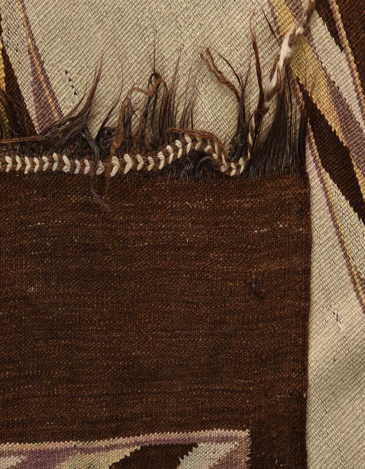 Detail image of  4' 10 x 14'  Hand Woven Kilim Fars Wool Runner Rug