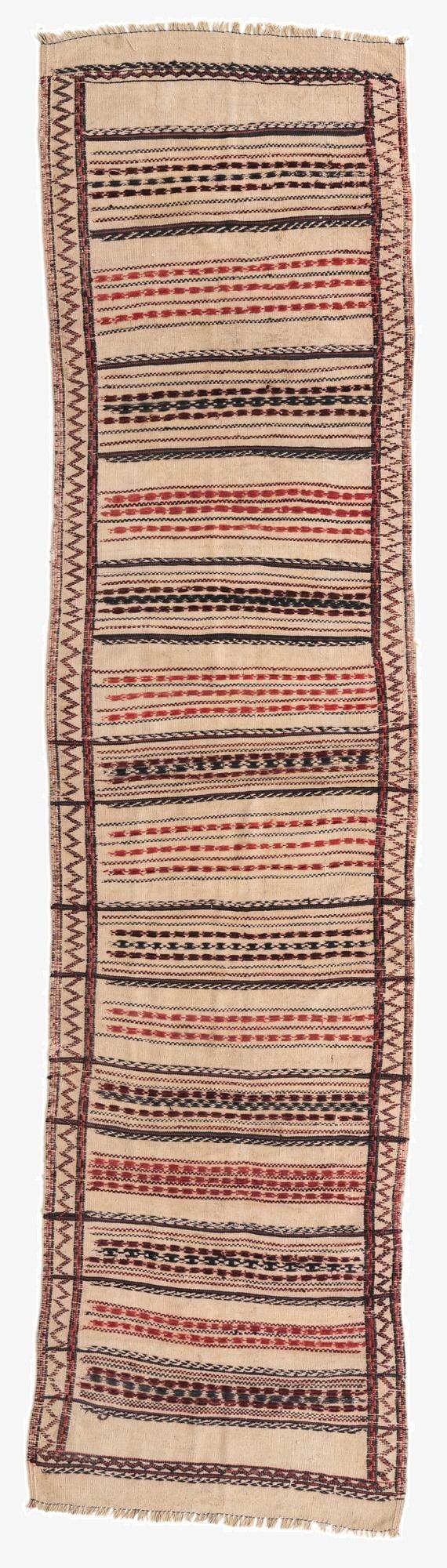  2' 4 x 9' 6  Hand Knotted Kilim Fars Persian Wool Runner Rug