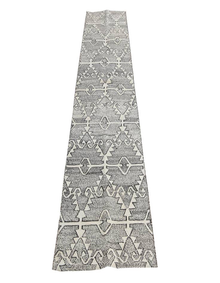 Detail image of  2' 6 x 9' 4  Hand Woven Kilim Modern Wool Runner Rug