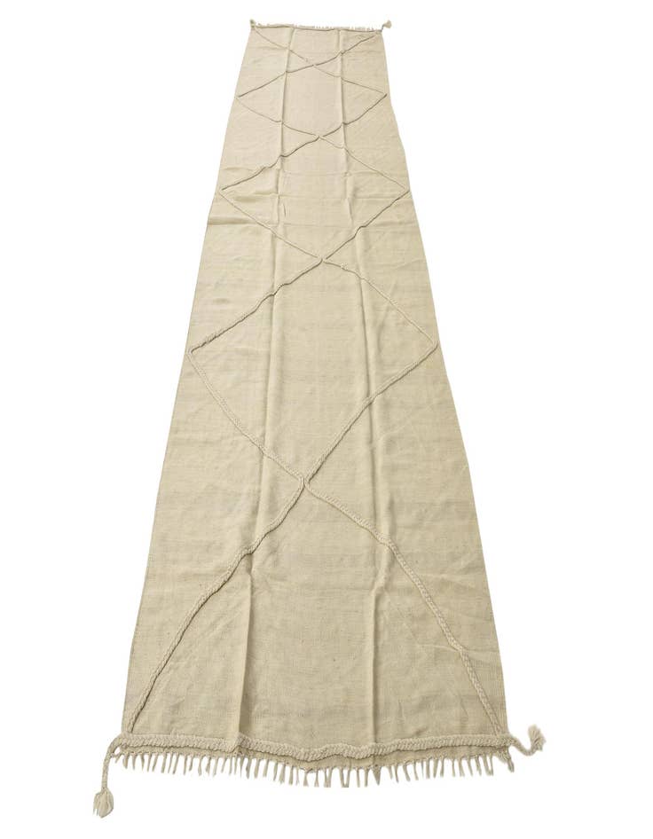 Detail image of  3' 6 x 10' 9  Hand Woven Kilim Modern Wool Runner Rug