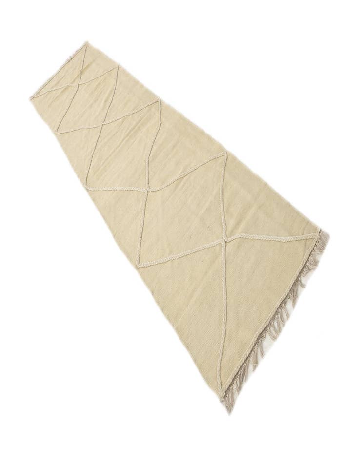 Detail image of  3' 4 x 9' 10  Hand Woven Kilim Modern Wool Runner Rug