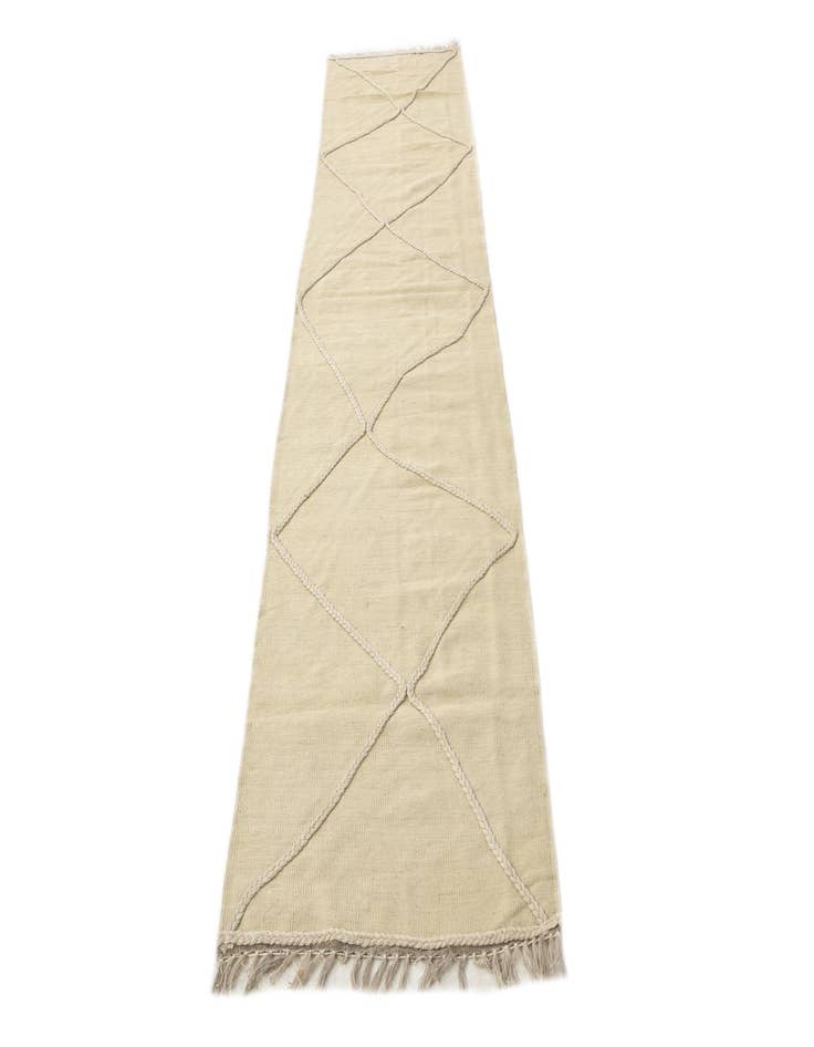 Detail image of  3' 4 x 9' 10  Hand Woven Kilim Modern Wool Runner Rug