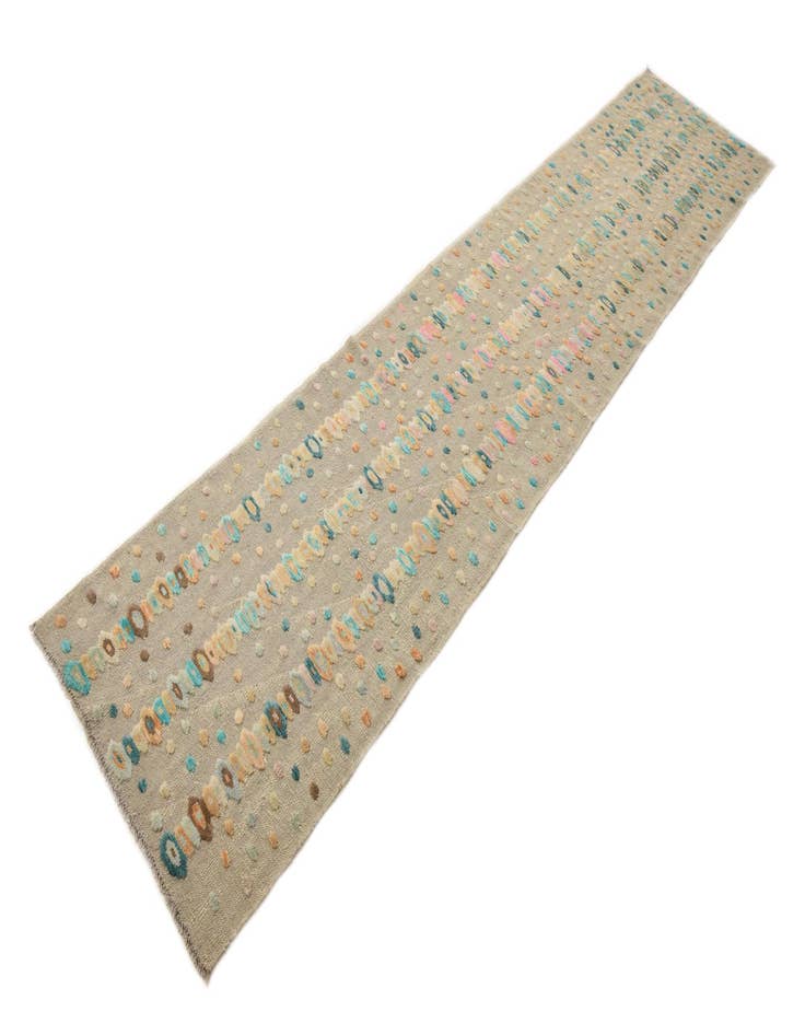 Detail image of  2' 8 x 12' 7  Hand Woven Kilim Modern Wool Runner Rug