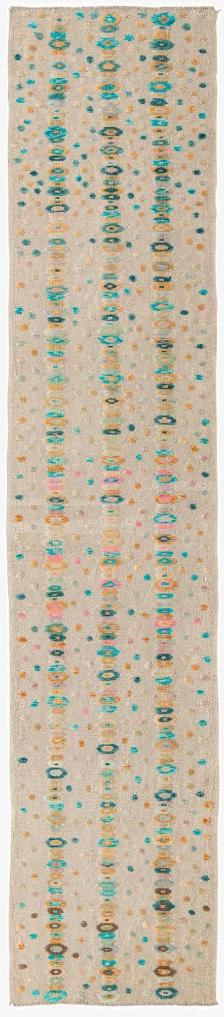  2' 8 x 12' 7  Hand Woven Kilim Modern Wool Runner Rug
