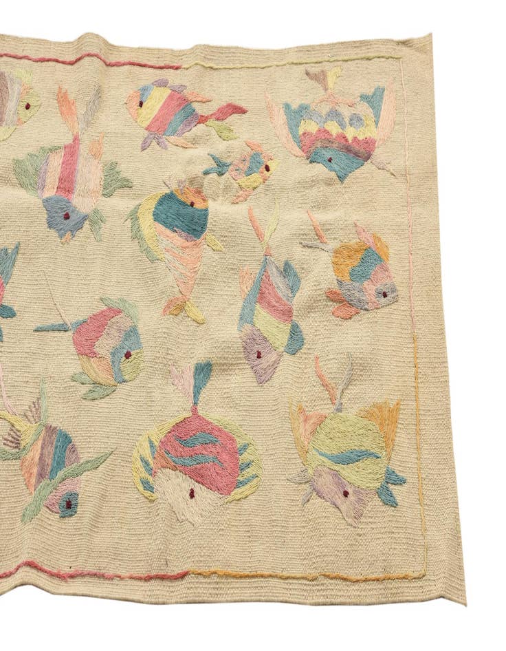 Detail image of  2' 3 x 9' 7  Hand Woven Kilim Suzani Wool Runner Rug