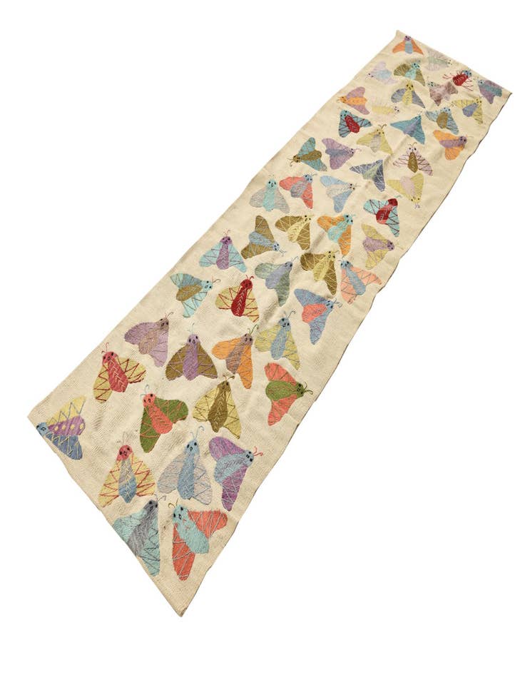 Detail image of  2' 5 x 9' 2  Hand Woven Kilim Suzani Wool Runner Rug