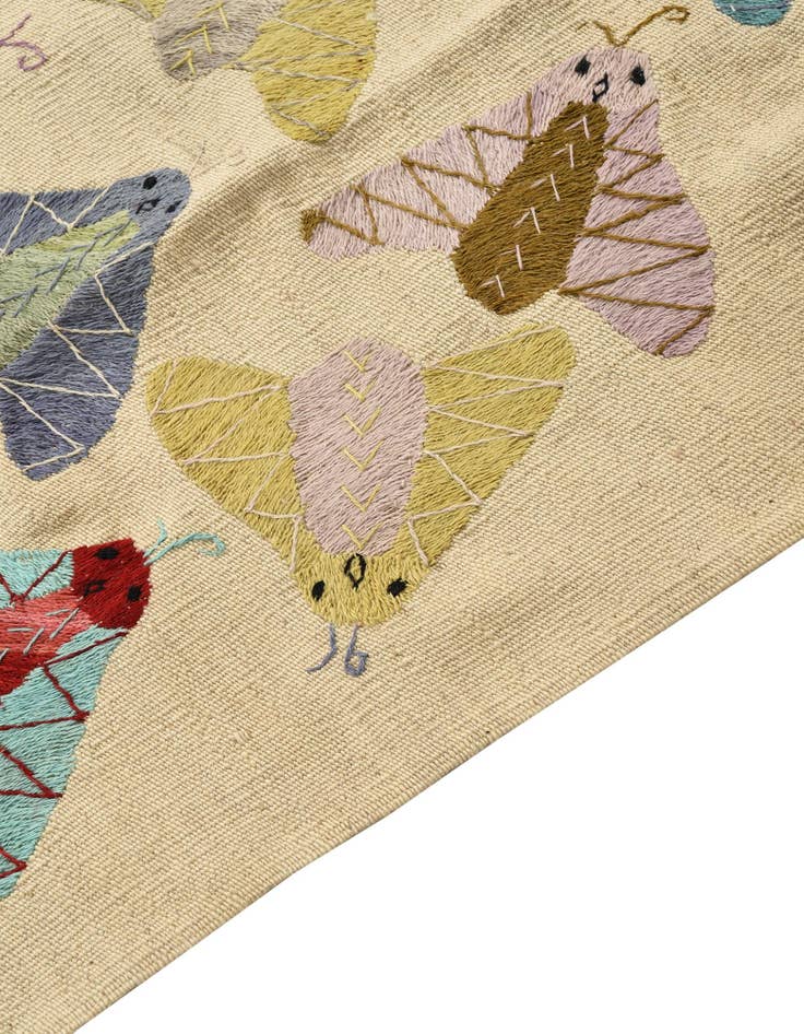 Detail image of  2' 5 x 9' 2  Hand Woven Kilim Suzani Wool Runner Rug