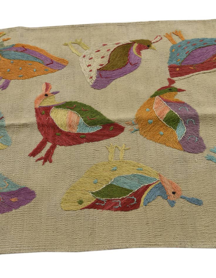 Detail image of  2' 5 x 9' 4  Hand Woven Kilim Suzani Wool Runner Rug