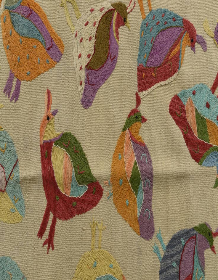 Detail image of  2' 5 x 9' 4  Hand Woven Kilim Suzani Wool Runner Rug