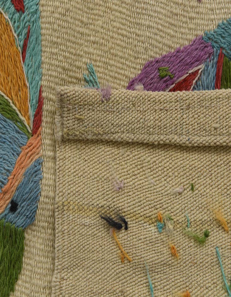 Detail image of  2' 5 x 9' 4  Hand Woven Kilim Suzani Wool Runner Rug