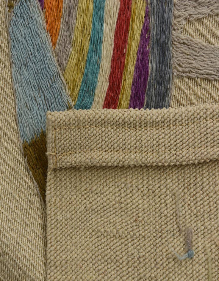 Detail image of  2' 4 x 9' 2  Hand Woven Kilim Suzani Wool Runner Rug