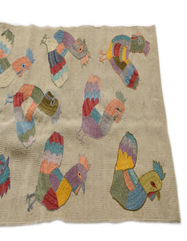 Detail image of  2' 3 x 12' 1  Hand Woven Kilim Suzani Wool Runner Rug