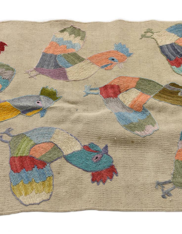 Detail image of  2' 3 x 12' 1  Hand Woven Kilim Suzani Wool Runner Rug