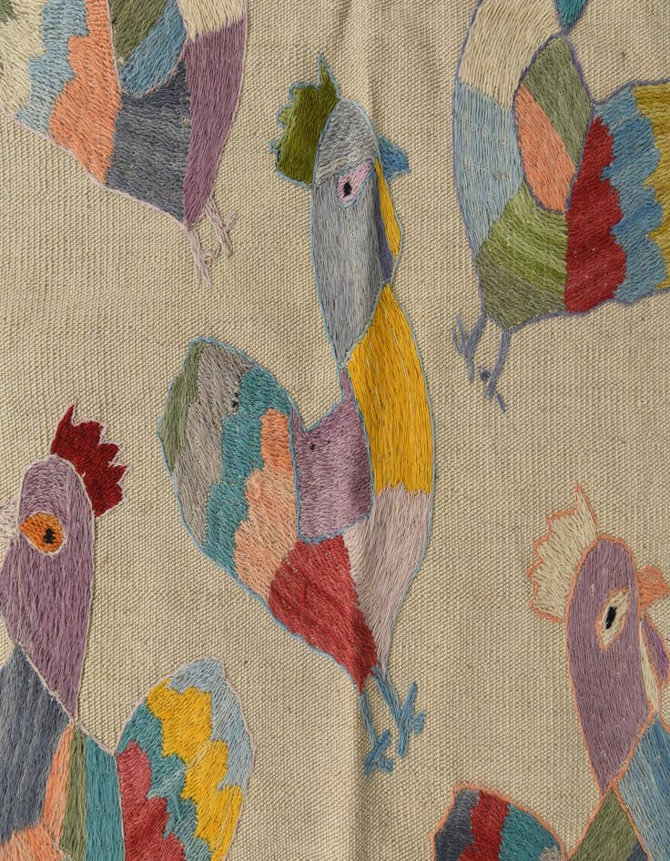 Detail image of  2' 3 x 12' 1  Hand Woven Kilim Suzani Wool Runner Rug