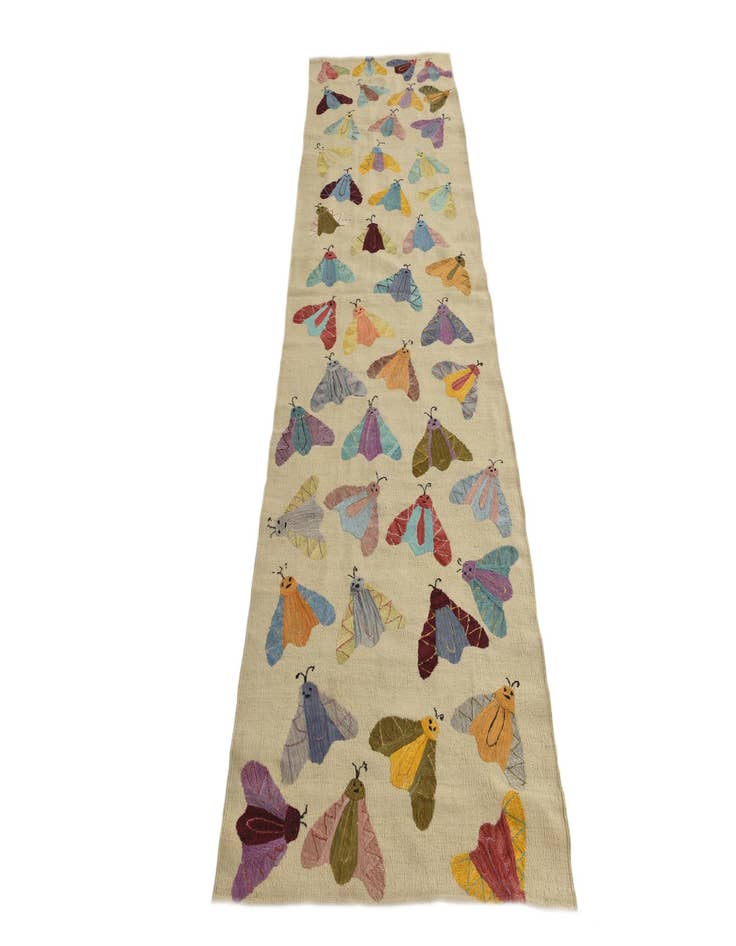 Detail image of  2' 9 x 9' 3  Hand Woven Kilim Suzani Wool Runner Rug