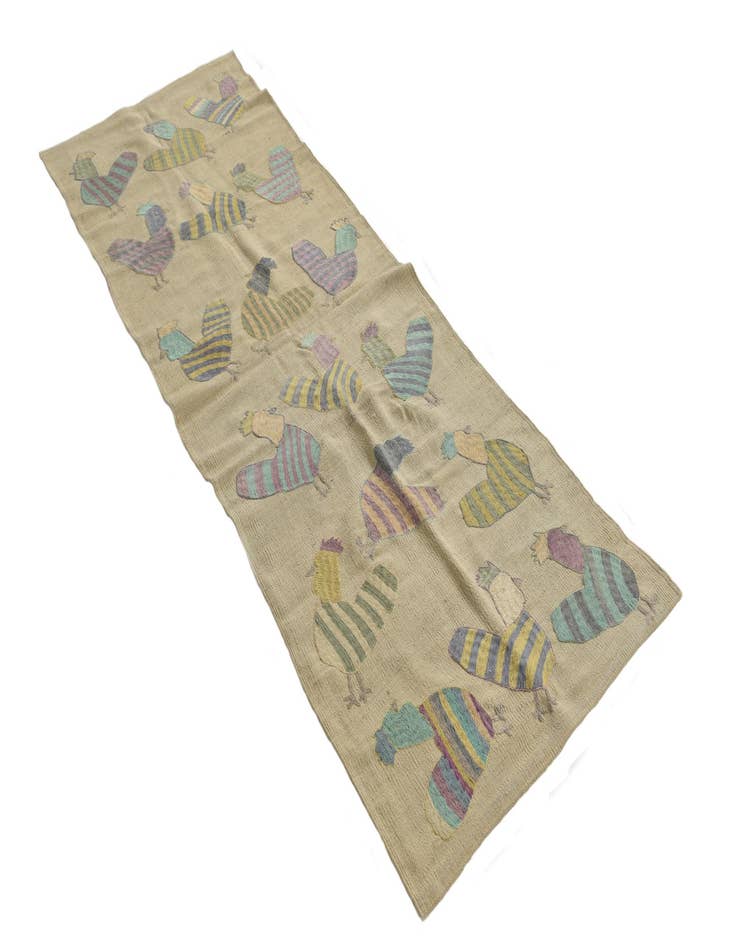 Detail image of  2' 8 x 7' 3  Hand Woven Kilim Suzani Wool Runner Rug