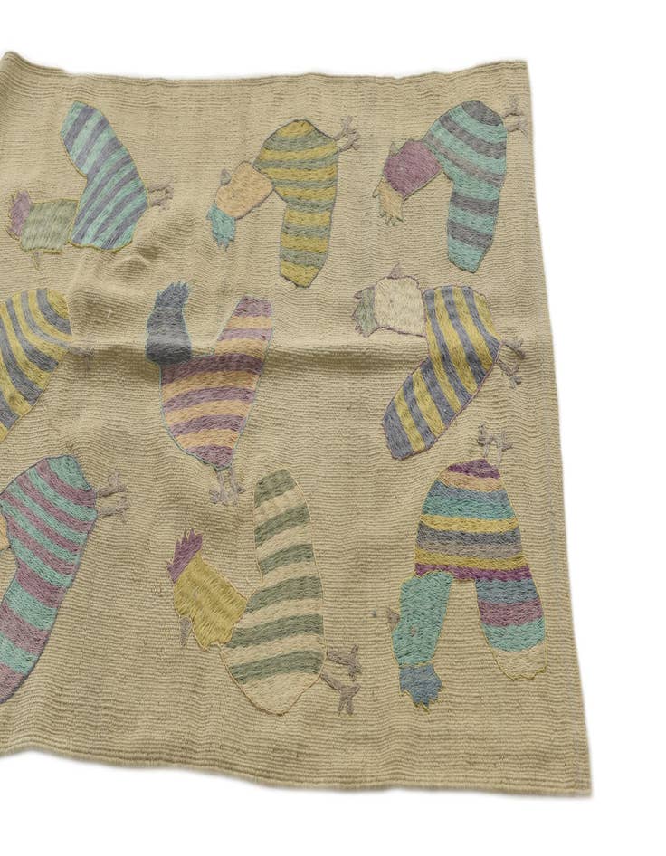 Detail image of  2' 8 x 7' 3  Hand Woven Kilim Suzani Wool Runner Rug