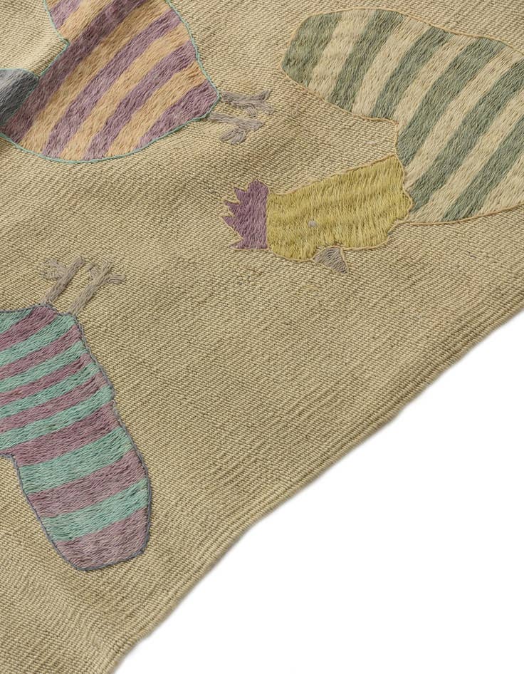 Detail image of  2' 8 x 7' 3  Hand Woven Kilim Suzani Wool Runner Rug