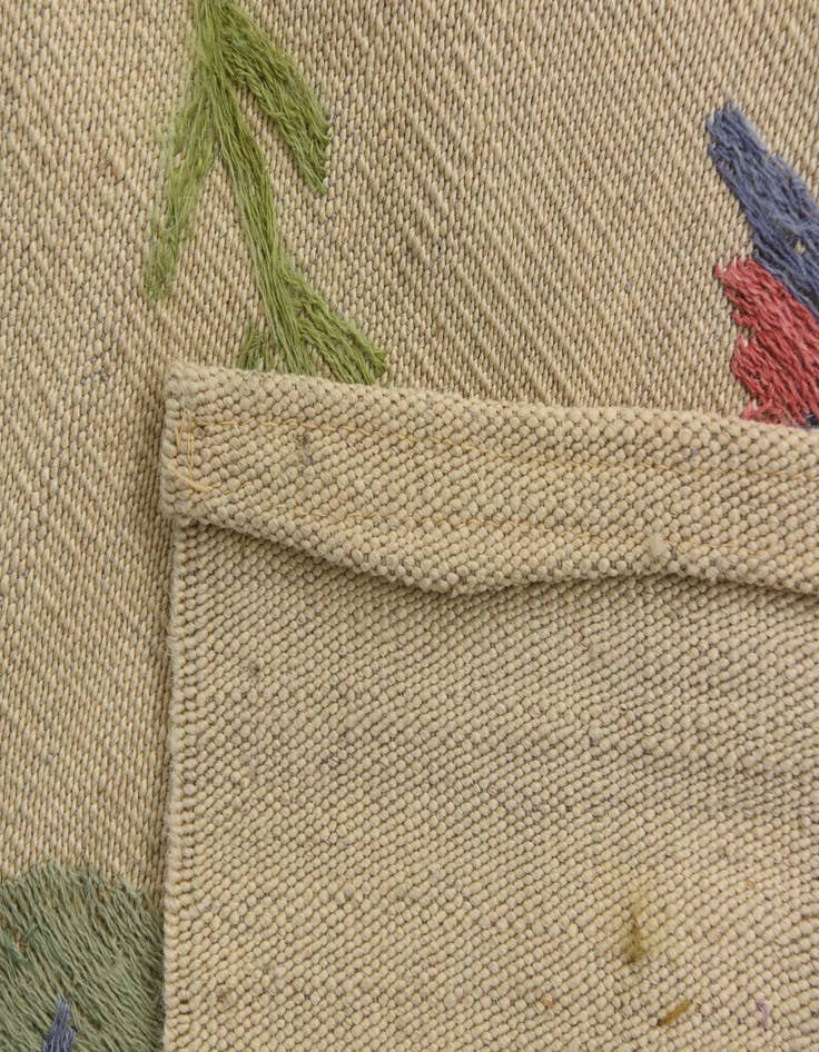 Detail image of  2' 5 x 9' 4  Hand Woven Kilim Suzani Wool Runner Rug