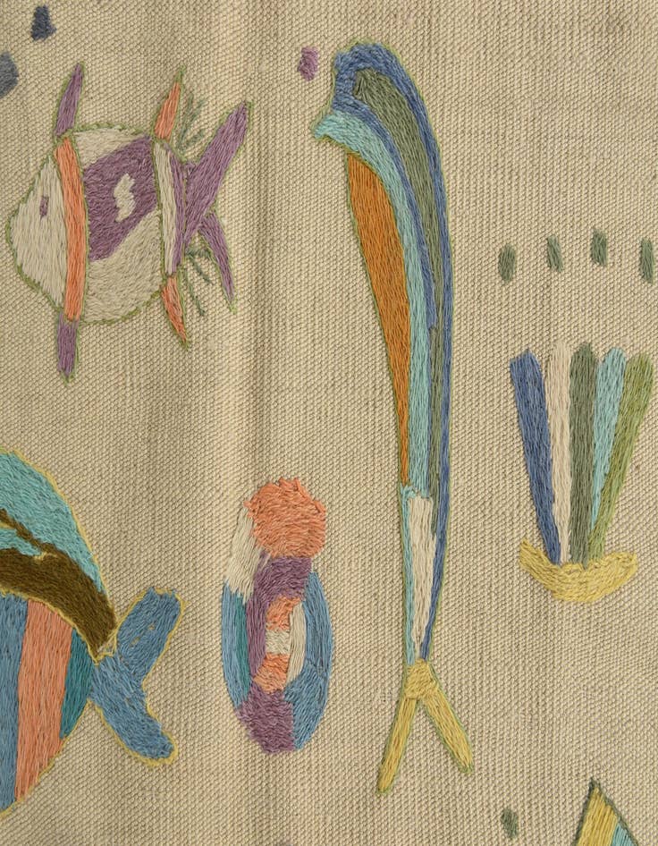 Detail image of  2' 3 x 9' 5  Hand Woven Kilim Suzani Wool Runner Rug