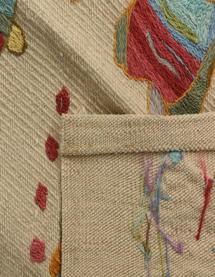 Detail image of  2' 3 x 9' 5  Hand Woven Kilim Suzani Wool Runner Rug