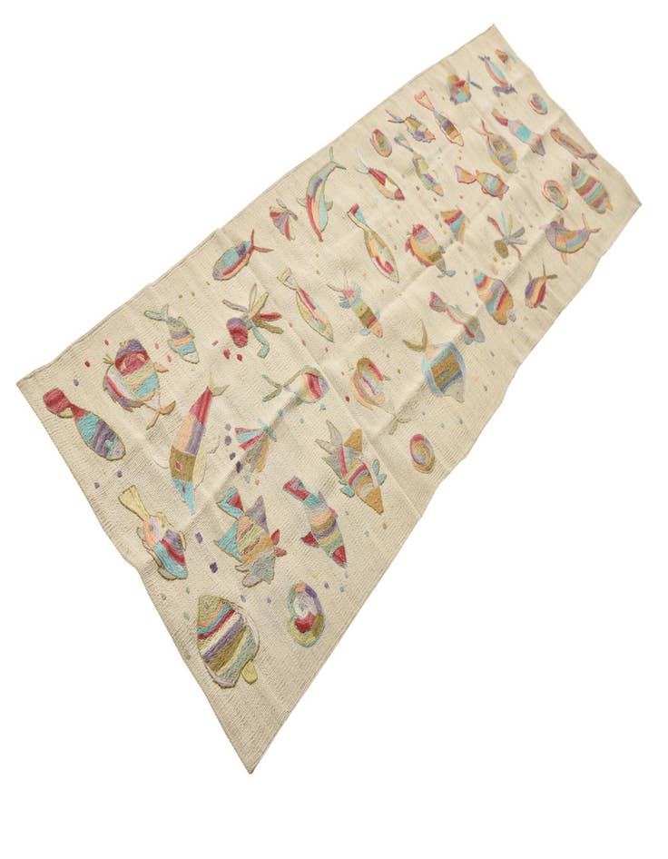 Detail image of  2' 5 x 7' 8  Hand Woven Kilim Suzani Wool Runner Rug