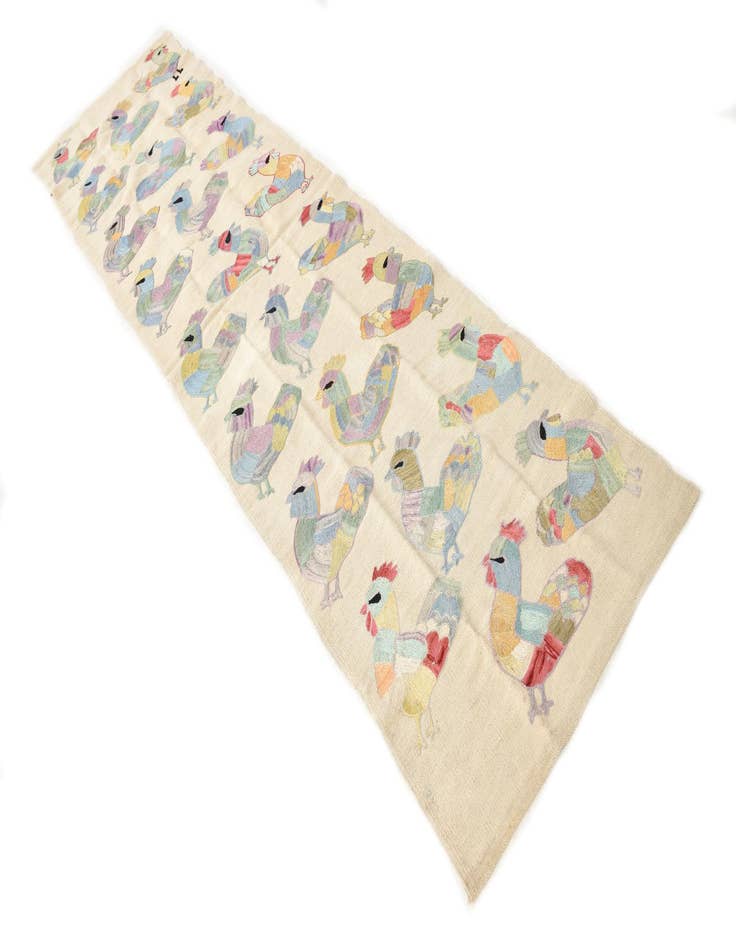 Detail image of  2' 4 x 9' 3  Hand Woven Kilim Suzani Wool Runner Rug