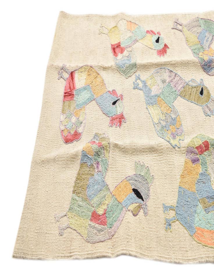 Detail image of  2' 4 x 9' 3  Hand Woven Kilim Suzani Wool Runner Rug