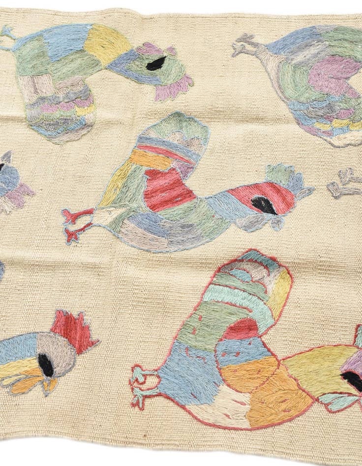 Detail image of  2' 4 x 9' 3  Hand Woven Kilim Suzani Wool Runner Rug