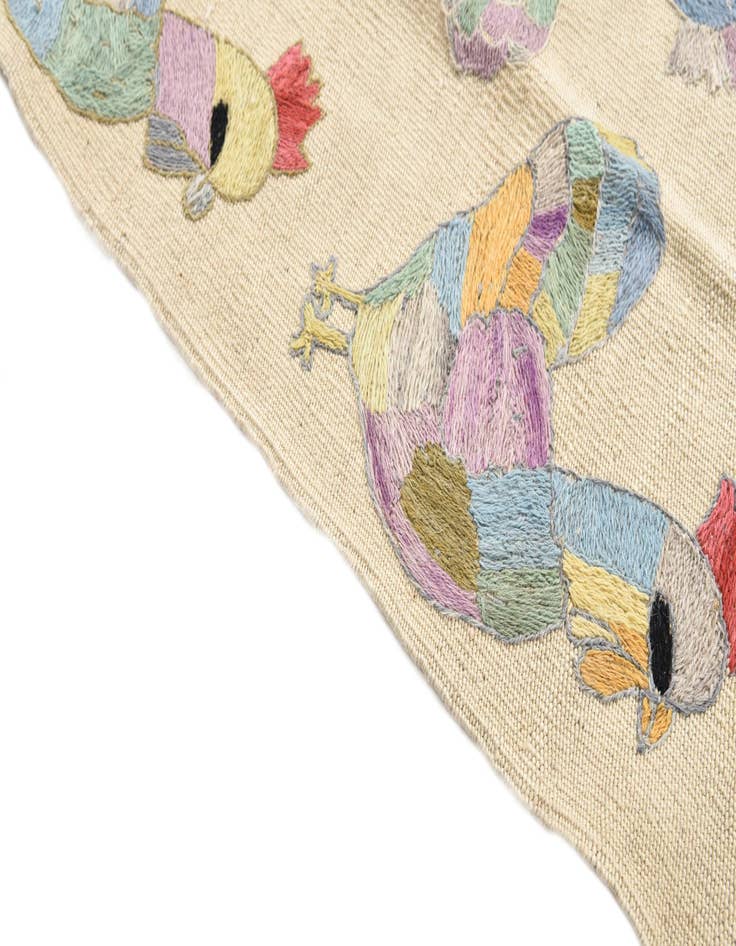 Detail image of  2' 4 x 9' 3  Hand Woven Kilim Suzani Wool Runner Rug