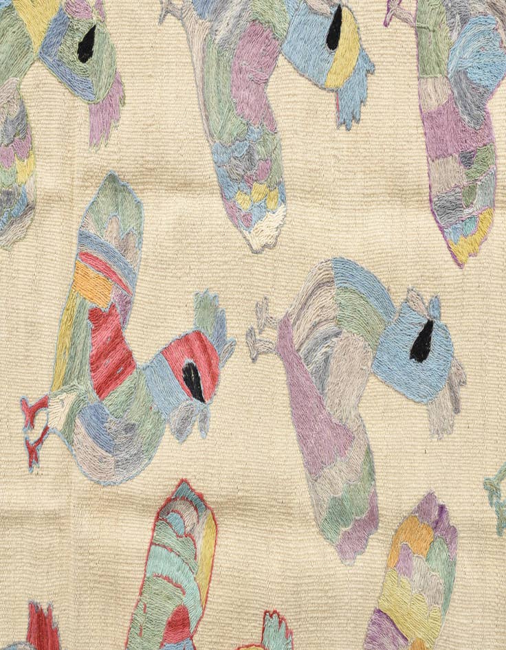 Detail image of  2' 4 x 9' 3  Hand Woven Kilim Suzani Wool Runner Rug