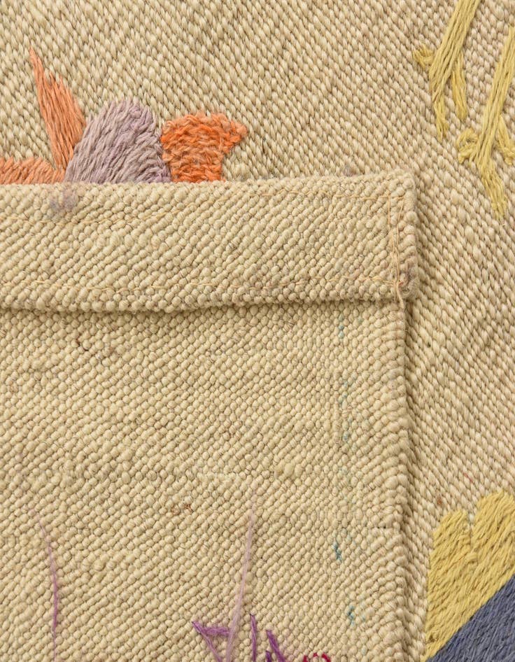 Detail image of 2' x 9' 2 Hand Woven Kilim Suzani Wool Runner Rug