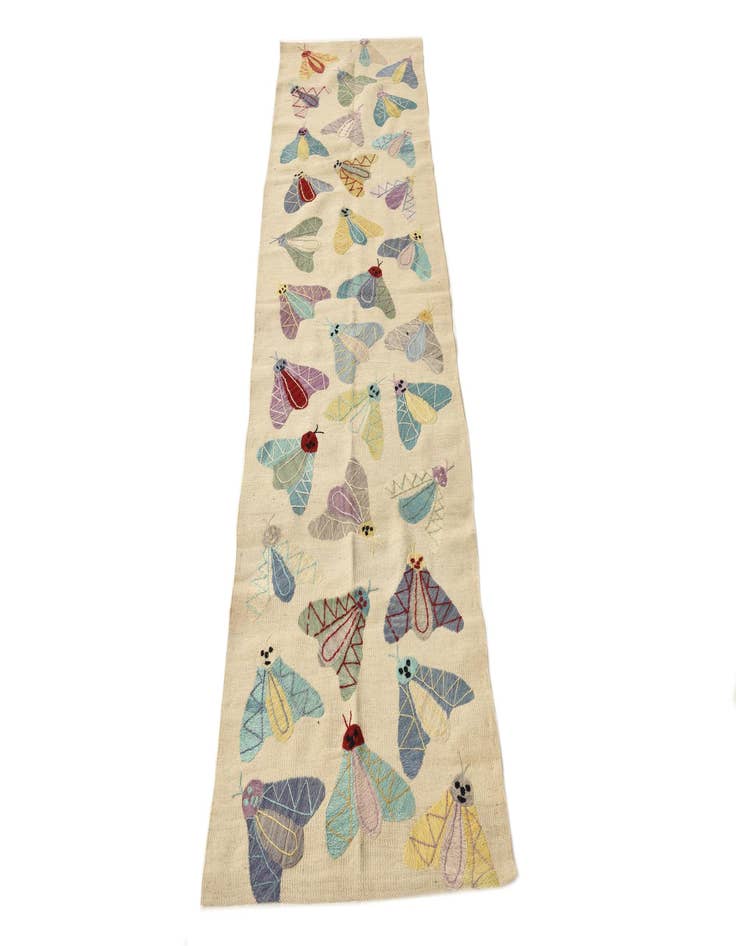 Detail image of  2' 3 x 7' 10  Hand Woven Kilim Suzani Wool Runner Rug