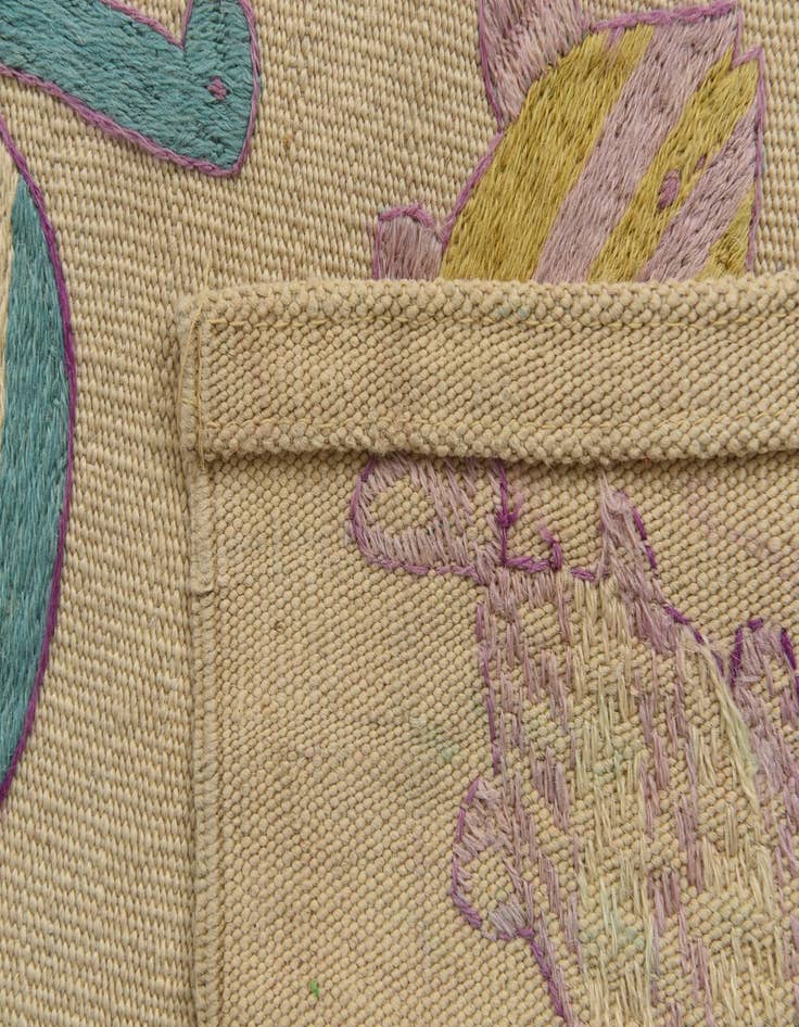 Detail image of  2' 4 x 9'  Hand Woven Kilim Suzani Wool Runner Rug