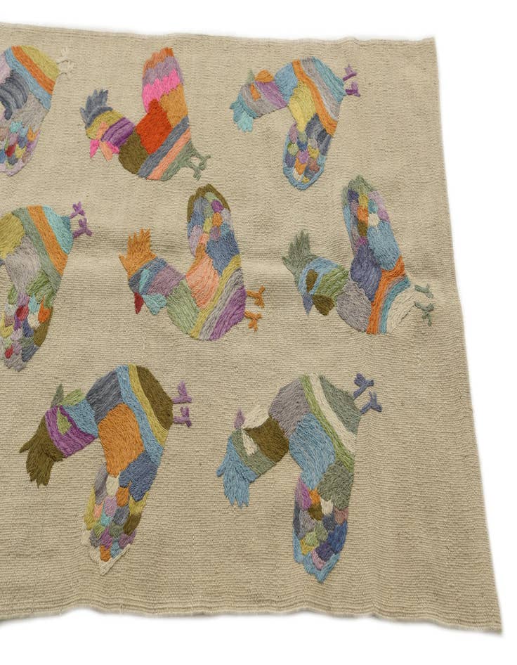 Detail image of  2' 9 x 9' 3  Hand Woven Kilim Suzani Wool Runner Rug