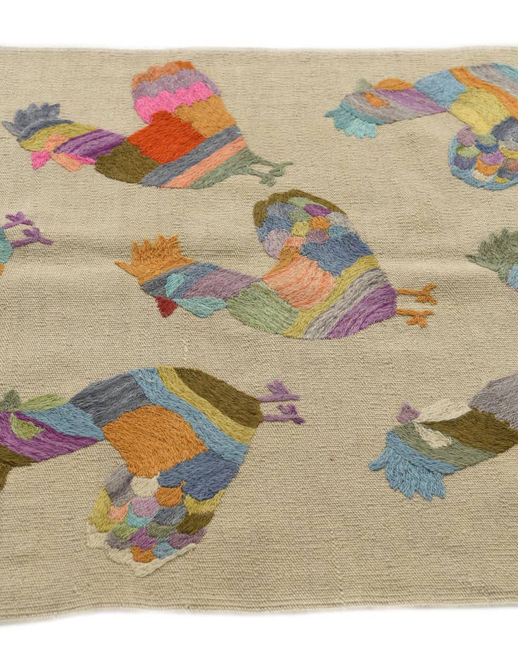 Detail image of  2' 9 x 9' 3  Hand Woven Kilim Suzani Wool Runner Rug