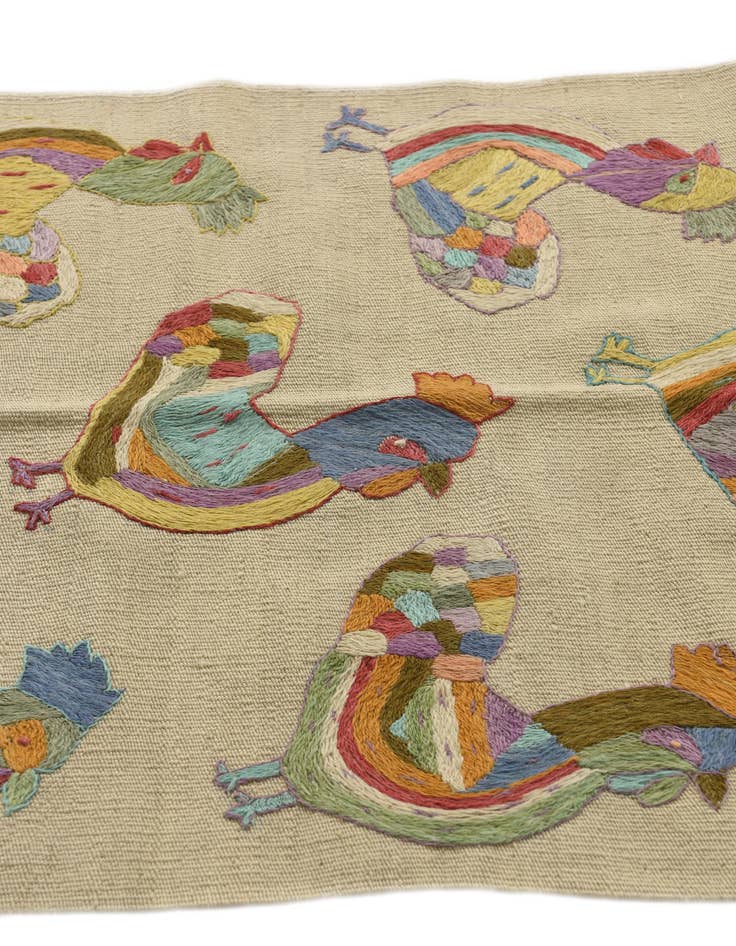 Detail image of  2' 5 x 9' 3  Hand Woven Kilim Suzani Wool Runner Rug