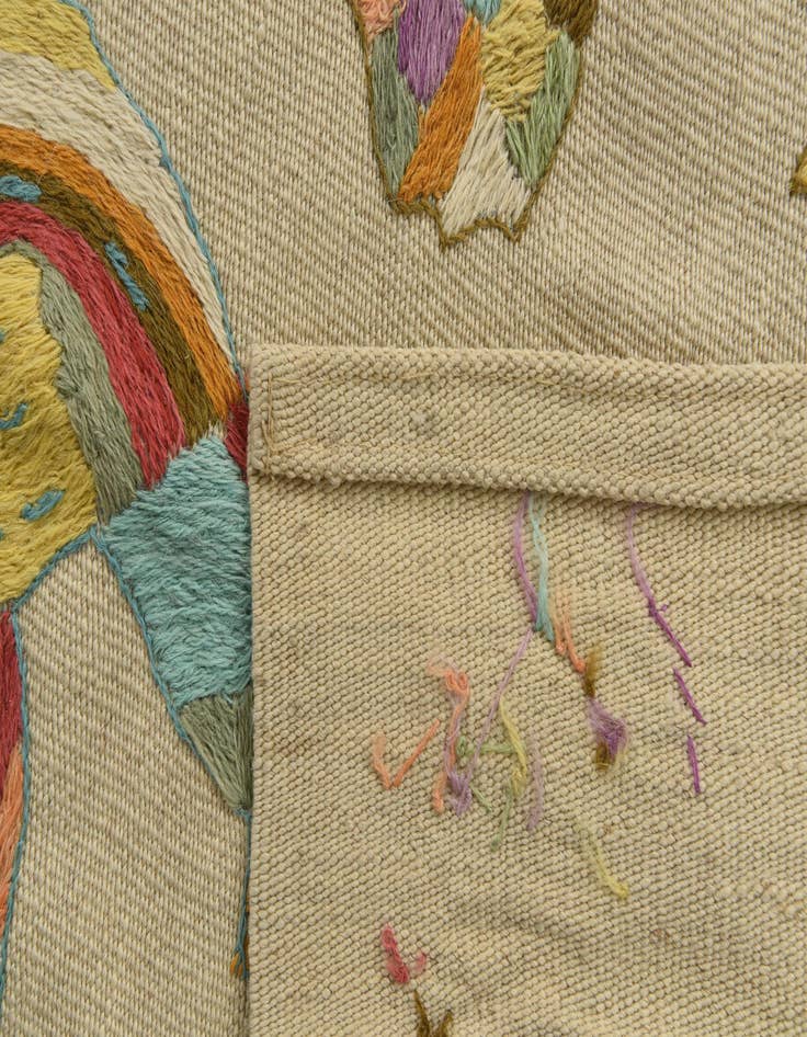 Detail image of  2' 5 x 9' 3  Hand Woven Kilim Suzani Wool Runner Rug